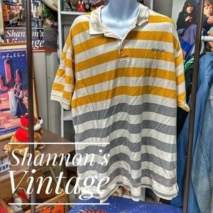 Marithe Francois Girbaud Y2K sz XXXL striped polo A9